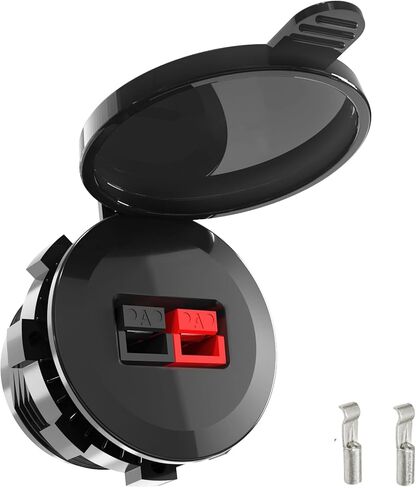 لوحة جبل مزدوجة الإسكان موصل أندرسون و أندرسون باوربول، طقم موصل PowerPort-2 مقاوم للطقس PP15/30/45، تيار مستمر مستمر، مع غطاء غبار - للوحات المعلومات لصندوق الطاقة الشمسية للقوارب البحرية RV in Kuwait