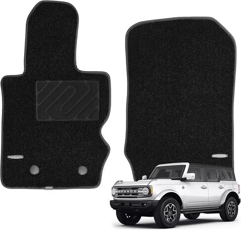 سجادات أرضية سجاد فائقة الجودة من WENNEBIRD لعام 2021-2026 Ford Bronco ذات 4 أبواب (ليست لرياضة برونكو)، سميكة للغاية 0.6 بوصة، تقلل الضوضاء، مقاومة للماء في جميع الأحوال الجوية ومضادة للانزلاق - مجموعة من 4 قطع in Kuwait
