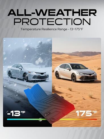 سجادات أرضية YHTAUTO وسجادة شحن متوافقة مع Kia K5 2021-2026 (FWD) وHyundai Sonata 2020-2026 (5 مقاعد)، وبطانات أرضية TPE تناسب جميع الأحوال الجوية، الصف الأول والثاني وسجادة صندوق السيارة، مجموعة من 4 in Kuwait