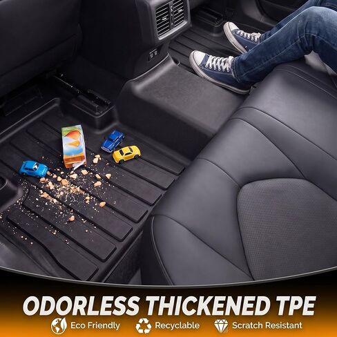 Floor Mats for Toyota Camry 2018-2024, All Weather Custom Fit Anti-Slip TPE Rubber Floor Mats Set, Toyota Camry Automotive Accessories, Rugged Camry Car Liners, 1st & 2nd Row Mat, Black in Saudi Arabia