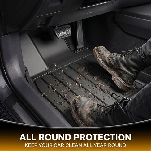 Floor Mats for Toyota Camry 2018-2024, All Weather Custom Fit Anti-Slip TPE Rubber Floor Mats Set, Toyota Camry Automotive Accessories, Rugged Camry Car Liners, 1st & 2nd Row Mat, Black in Saudi Arabia