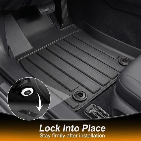 Floor Mats for Toyota Camry 2018-2024, All Weather Custom Fit Anti-Slip TPE Rubber Floor Mats Set, Toyota Camry Automotive Accessories, Rugged Camry Car Liners, 1st & 2nd Row Mat, Black in Saudi Arabia