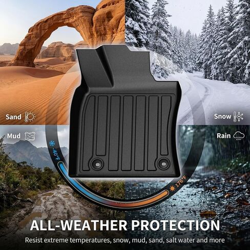 Floor Mats for Toyota Camry 2018-2024, All Weather Custom Fit Anti-Slip TPE Rubber Floor Mats Set, Toyota Camry Automotive Accessories, Rugged Camry Car Liners, 1st & 2nd Row Mat, Black in Saudi Arabia