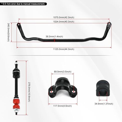 Suitable for Front Suspension Stabilizer Bar & K80894 Front Sway Bar Link Kit with Bushing Kit Compatible with 2009-2010 Dodge Ram 1500, 2011-2018 Ram 1500, 2019-2022 Ram 1500 Classic 4WD #55398938AB in Kuwait