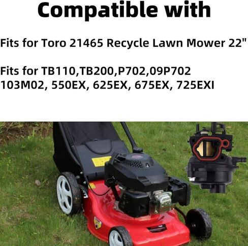 21465 Carburetor Fits for Toro 22 Inch Recycler Lawn Mower (400000000-408999999) 21465 20339 7.25 163CC Parts in Kuwait