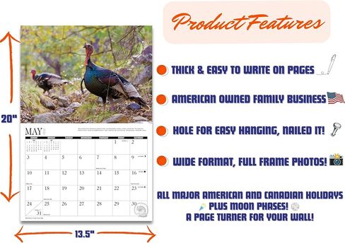 2026 Turkey Wall Calendar 13.5" x 20" (Open) Large in Saudi Arabia
