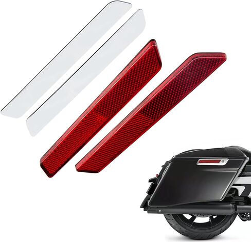 Benlari Saddle Bag Reflector Inserts Latch Cover Compatible for Harley Touring Street Glide Electra Glide Road Glide Road King 2014-2024, Red in Kuwait