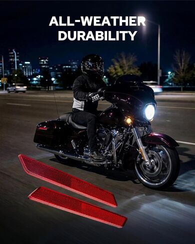 Benlari Saddle Bag Reflector Inserts Latch Cover Compatible for Harley Touring Street Glide Electra Glide Road Glide Road King 2014-2024, Red in Kuwait