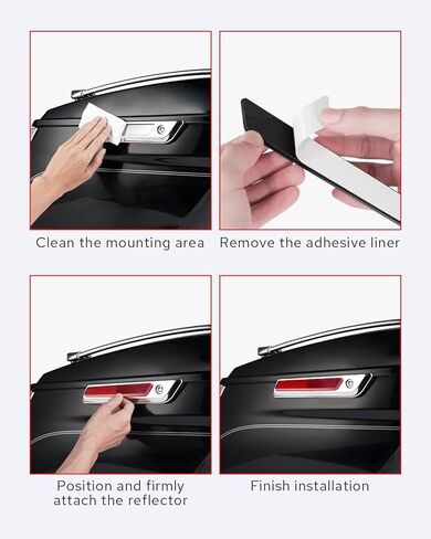 Benlari Saddle Bag Reflector Inserts Latch Cover Compatible for Harley Touring Street Glide Electra Glide Road Glide Road King 2014-2024, Red in Kuwait