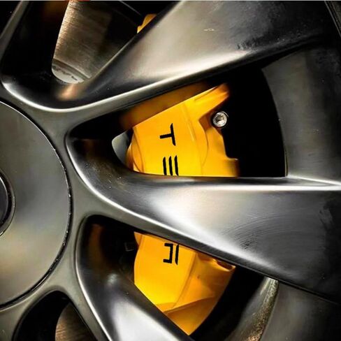 6PCS Caliper Sticker Set Car Wheel Brake Caliper Decal Vinyl Adhesive Waterproof Weatherproof for Rim Accessories (Black) in Kuwait