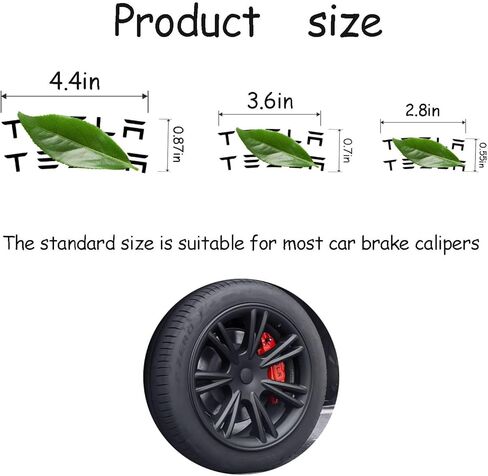 6PCS Caliper Sticker Set Car Wheel Brake Caliper Decal Vinyl Adhesive Waterproof Weatherproof for Rim Accessories (Black) in Kuwait