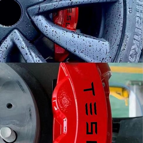 6PCS Caliper Sticker Set Car Wheel Brake Caliper Decal Vinyl Adhesive Waterproof Weatherproof for Rim Accessories (Black) in Kuwait