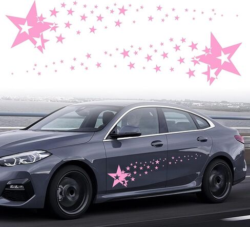 TOMALL 1 Pair 62.6'' Stars Graphics Vinyl Decals for Car Body Door Sides Universal Waterproof Stars Stickers Decoration for Vehicles SUV Truck Off-Road Home Wall (Gradient) in Kuwait