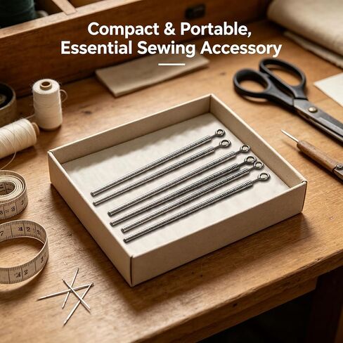 6 Pack Multipurpose Rope Threader with Spring-Loaded Eye, Bendable Drawstring Tool for Elastic Waistband Lacing Tape, Sewing Bodkin for Hoodies Pants, Metal in Kuwait