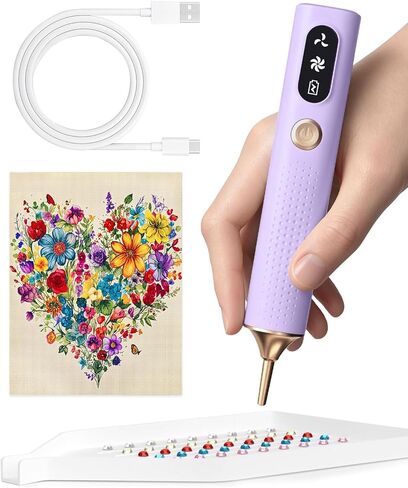 Electric Diamond Painting Pen, Vacuum Diamond Art Pens Cordless & Quiet, Adjustable Suction Mode, Diamond Painting Tool Supplies for Adults, Purple in Saudi Arabia
