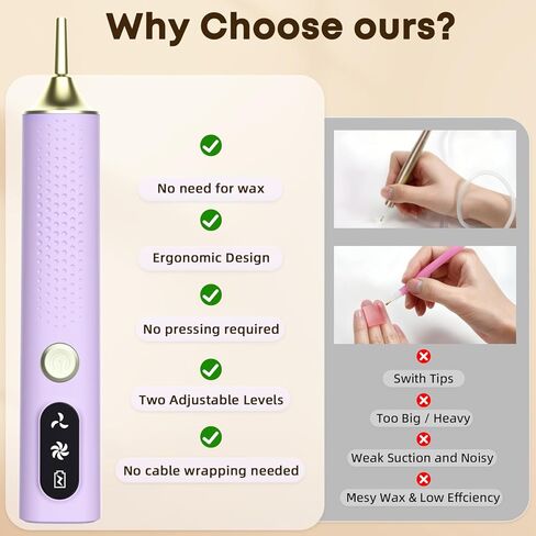 Electric Diamond Painting Pen, Vacuum Diamond Art Pens Cordless & Quiet, Adjustable Suction Mode, Diamond Painting Tool Supplies for Adults, Purple in Saudi Arabia