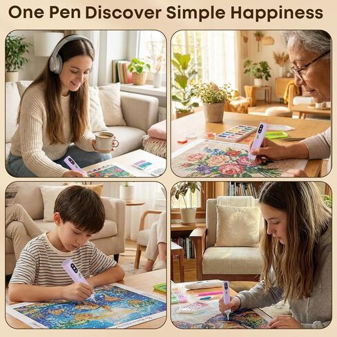Electric Diamond Painting Pen, Vacuum Diamond Art Pens Cordless & Quiet, Adjustable Suction Mode, Diamond Painting Tool Supplies for Adults, Purple in Saudi Arabia