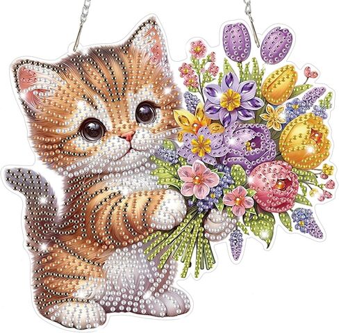 Bowetile Cow Diamond Art Hanging Kits for Adults, Diamond Art Suncatchers Animals, 5D Special Shape Diamond Painting Pendant Window Ornament Gifts for Home Wall Door Garden Decor in Kuwait
