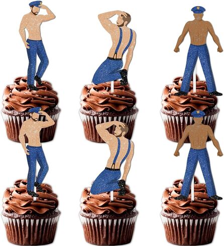 18pcs Glitter Dessert Cupcake Topper Gym Fitness Weight Lifting Sports Muscle Men Theme Decor Supplies Men Boys Happy Birthday Anniversary Party Decorations in Kuwait