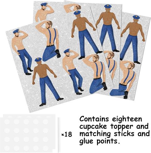 18pcs Glitter Dessert Cupcake Topper Gym Fitness Weight Lifting Sports Muscle Men Theme Decor Supplies Men Boys Happy Birthday Anniversary Party Decorations in Kuwait