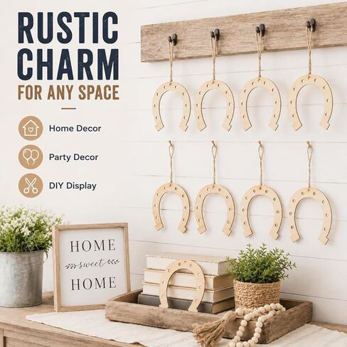 IMIKEYA 24Pcs Unfinished Wood Horseshoe Cutouts Crafts Blank Wooden Horse Shoe Ornament for Decoration Wedding Party Birthday DIY Supplies in Kuwait