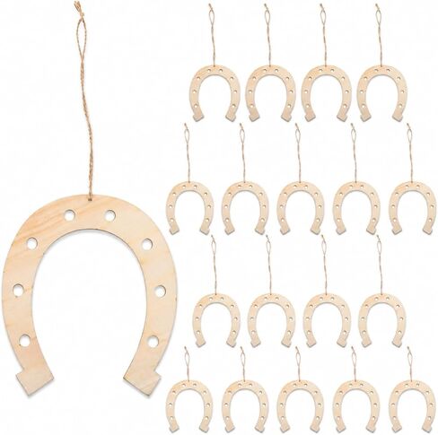 IMIKEYA 24Pcs Unfinished Wood Horseshoe Cutouts Crafts Blank Wooden Horse Shoe Ornament for Decoration Wedding Party Birthday DIY Supplies in Kuwait