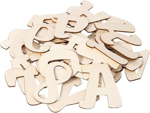 196 Pcs Wooden Letters 3 in Crafts Unfinished Wooden Letters Small Wood Letters DIY Painting Art Home Decor Spelling Learning (3IN) in Kuwait