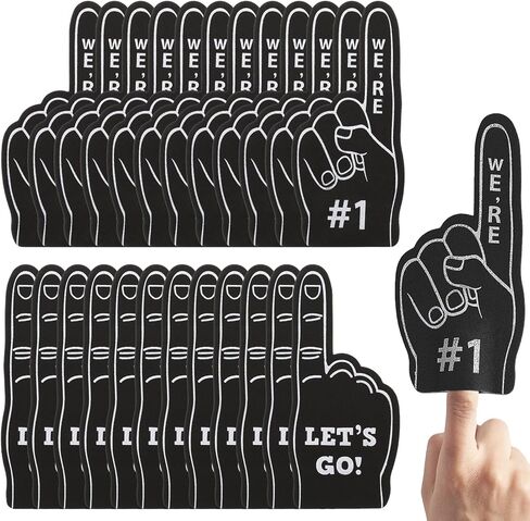 Mini Foam Finger, 24 Pcs Black Mini Foam Finger Party Favors, Sports Themed Party Supplies For Baseball Hockey Football Basketball Events, Team Gifts in Saudi Arabia