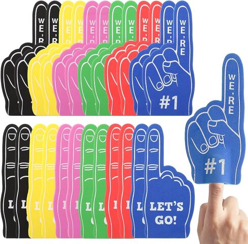 Mini Foam Finger, 24 Pcs Black Mini Foam Finger Party Favors, Sports Themed Party Supplies For Baseball Hockey Football Basketball Events, Team Gifts in Saudi Arabia