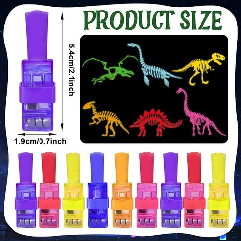 36Pcs Dinosaur LED Finger Lights Dinosaur Party Favors Glow in The Dark Light Up Finger Lights Dino Skeleton Themed Toys Bulk for Kids Birthday Party Goodie Bag Stuffer Birthday Gift Classroom Prize in Saudi Arabia