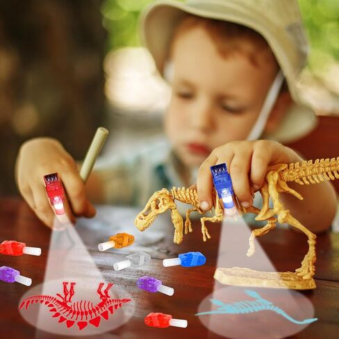 36Pcs Dinosaur LED Finger Lights Dinosaur Party Favors Glow in The Dark Light Up Finger Lights Dino Skeleton Themed Toys Bulk for Kids Birthday Party Goodie Bag Stuffer Birthday Gift Classroom Prize in Saudi Arabia
