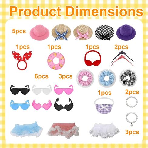 7 Inch Desk Goose Outfits, 25 PCS Desk Goose Accessories for Seasonal Decoration Rotation, Includes Hats Hairband Glasses Dresses Necklaces Scarves Swim Ring, Holiday Party Atmosphere Creation in Saudi Arabia