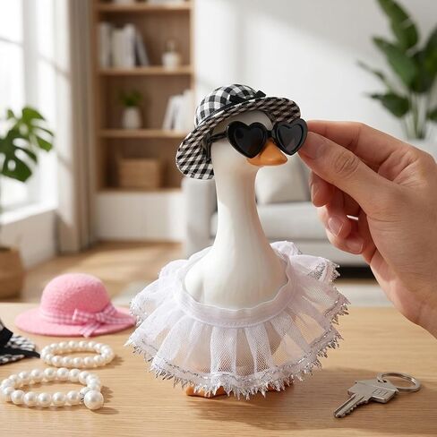 7 Inch Desk Goose Outfits, 25 PCS Desk Goose Accessories for Seasonal Decoration Rotation, Includes Hats Hairband Glasses Dresses Necklaces Scarves Swim Ring, Holiday Party Atmosphere Creation in Saudi Arabia
