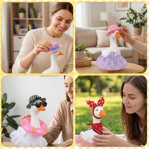 7 Inch Desk Goose Outfits, 25 PCS Desk Goose Accessories for Seasonal Decoration Rotation, Includes Hats Hairband Glasses Dresses Necklaces Scarves Swim Ring, Holiday Party Atmosphere Creation in Saudi Arabia