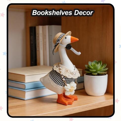 4 Set 7 Inch Desk Goose Outfits, Mini Dresses with Hat, Floral Skirt, Ornament, Dress-Up Clothes for Desktop Goose, Spring & Summer Desk Decor Accessories in Kuwait