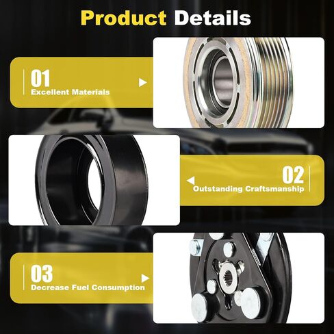 CO9779C AC Compressor Clutch Kit Compatible with 2013-2015 Acura ILX 2.0L & 2012-2015 Honda Civic 1.8L,38810R1AA01 in Saudi Arabia