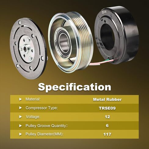 CO9779C AC Compressor Clutch Kit Compatible with 2013-2015 Acura ILX 2.0L & 2012-2015 Honda Civic 1.8L,38810R1AA01 in Saudi Arabia