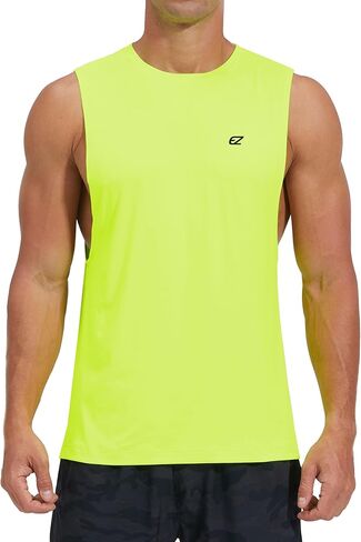 Men's Tank Tops Quick Dry Cut Off Sleeveless Shirt Gym Workout Stringer Muscle Tshirts in Saudi Arabia