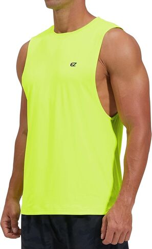 Men's Tank Tops Quick Dry Cut Off Sleeveless Shirt Gym Workout Stringer Muscle Tshirts in Saudi Arabia