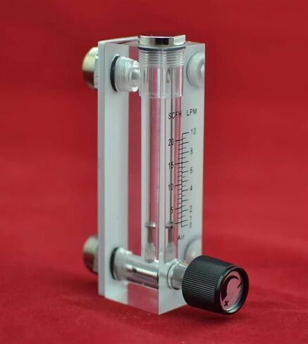 LZM-6T 1-10LPM/2-20SCFH panel type acrylic flowmeter(flow meter) with adjust valve bass fitting Female G1/4" Male M18*1.5 in Kuwait