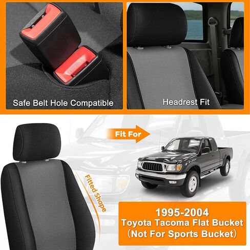 Seat Covers Compatible with 1995-2004 Toyota Tacoma Flat Bucket (Not for Sports Bucket), Heavy Duty Neoprene Seat Cushions in Kuwait