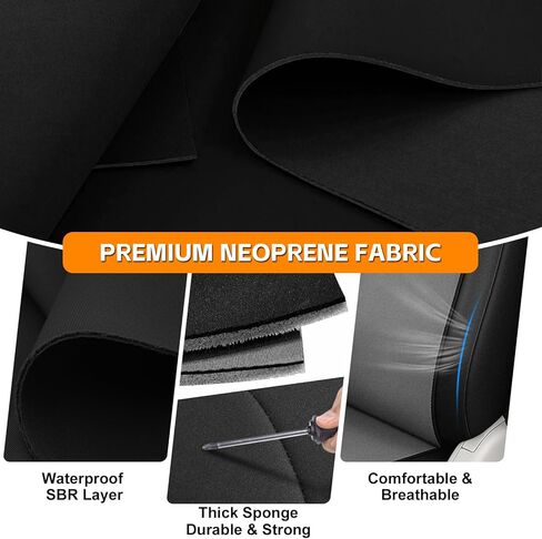 Seat Covers Compatible with 1995-2004 Toyota Tacoma Flat Bucket (Not for Sports Bucket), Heavy Duty Neoprene Seat Cushions in Kuwait