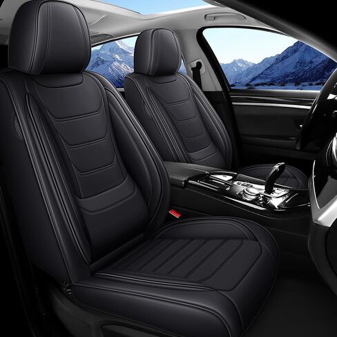 Leather Seat Covers Fit for KIA K5 2021-2026 Breathable Waterproof Stylish Car Seat Cover Automotive Interior Accessories(Full Set Black) in Saudi Arabia