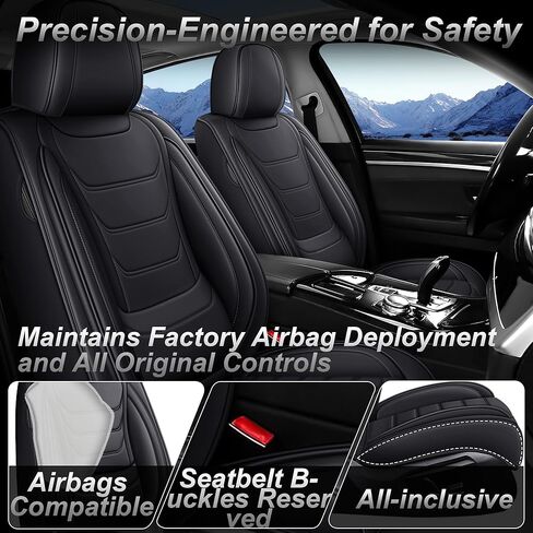 Leather Seat Covers Fit for KIA K5 2021-2026 Breathable Waterproof Stylish Car Seat Cover Automotive Interior Accessories(Full Set Black) in Saudi Arabia