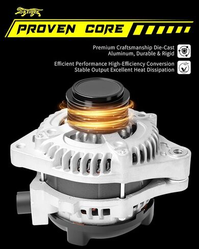 Oktiger 3.5L Alternator for Honda Accord Exl Touring 2013 2014 2015 2016 2017 Only for Automatic Tranmission, for Acura Rdx Base 2016-2018, V6 12V 135Amp CW 6-Groove Pulley OE 31100-5G0-A02, 11670N | Precision CNC castings + die-cast aluminum housing, Pur in Saudi Arabia