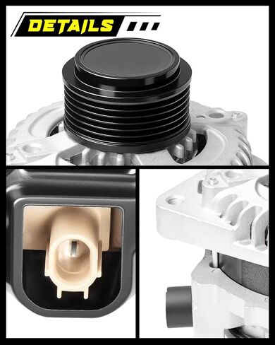 Oktiger 3.5L Alternator for Honda Accord Exl Touring 2013 2014 2015 2016 2017 Only for Automatic Tranmission, for Acura Rdx Base 2016-2018, V6 12V 135Amp CW 6-Groove Pulley OE 31100-5G0-A02, 11670N | Precision CNC castings + die-cast aluminum housing, Pur in Saudi Arabia