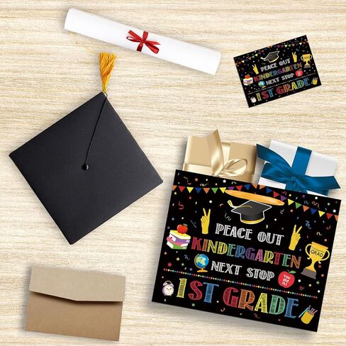 RTMISA Kindergarten Graduation Gift Bag with Tissue Paper and Card with Envolope Kinder Grad Gifts Wrapping Paper Bag for Boys Girls Colorful Kindergarten Graduation Party Favor Supplies in Saudi Arabia