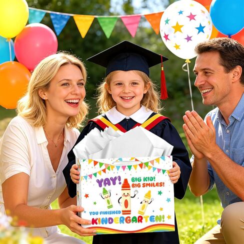 Class of 2026 Kindergarten Graduation Gift Bags for Kid Kindergarten Grad Wrapping Bag with Tissue Paper Card Large Individual Present Bag for Kindergartens Preschool Elementary Moving Up Ceremony in Kuwait