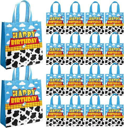 20 PCS Non-Woven Bags Mini Cartoon Story Tote Bags Reusable Goodie Treat Candy Bags Toy Inspired Party Bag for Baby Shower Birthday Party Supplies in Saudi Arabia