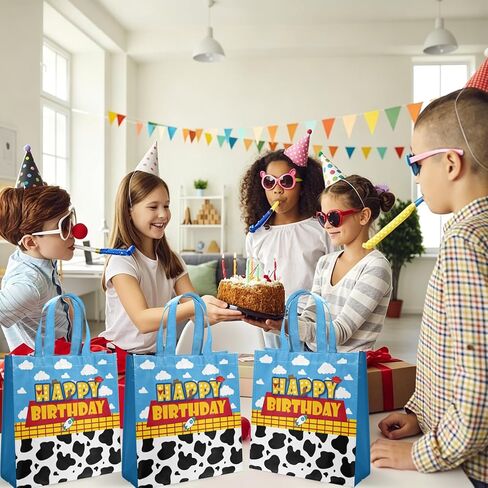 20 PCS Non-Woven Bags Mini Cartoon Story Tote Bags Reusable Goodie Treat Candy Bags Toy Inspired Party Bag for Baby Shower Birthday Party Supplies in Saudi Arabia